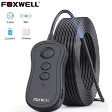 FOXWELL WiFi эндоскоп 5,5 мм беспроводной бороскоп Инспекционная камера 1080P HD водонепроницаемый светильник для iPhone, Android и планшетов