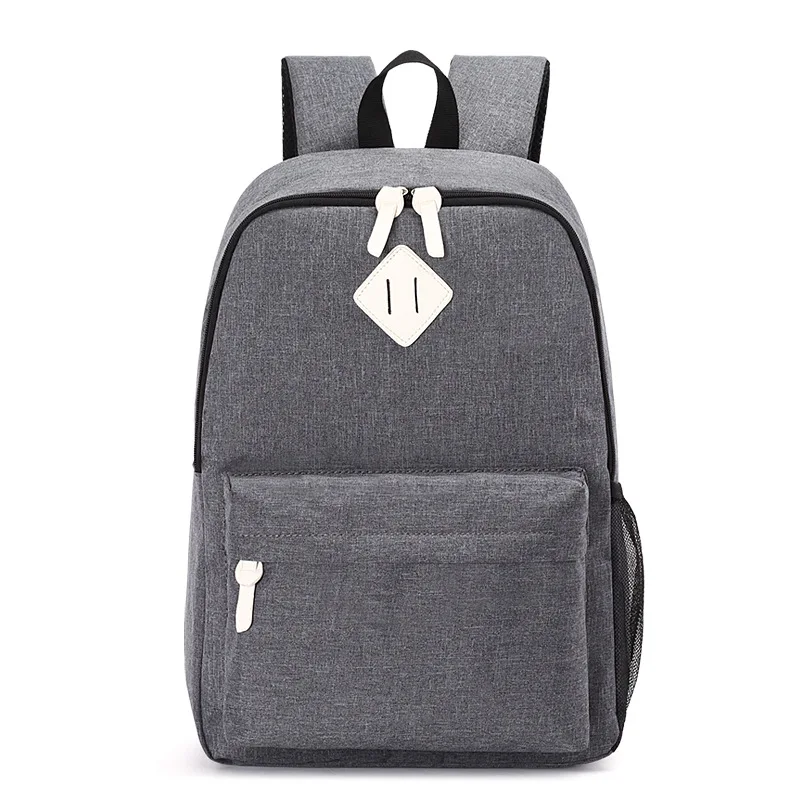 2018 New Mochila Gray Backpack Canvas Women Men Backpack School Bag For