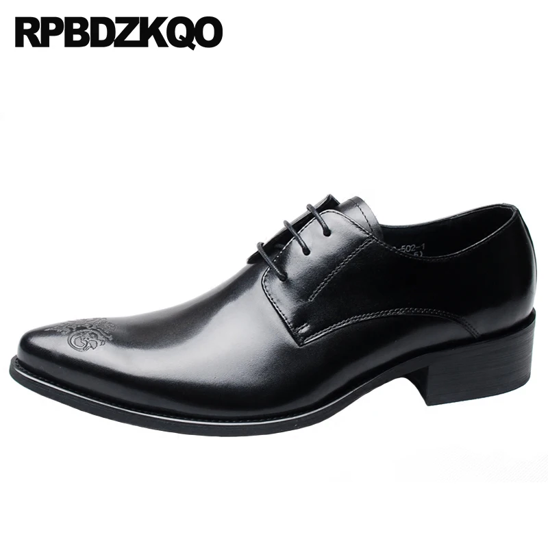 Frühling Art Formale Leder Herbst Schwarz Italien Schuhe Spitz Italienisch Britische Schwarzes Und rot Oxfords Männer Hochzeit Kleid Gedruckt Echtes gOxFwq5Of