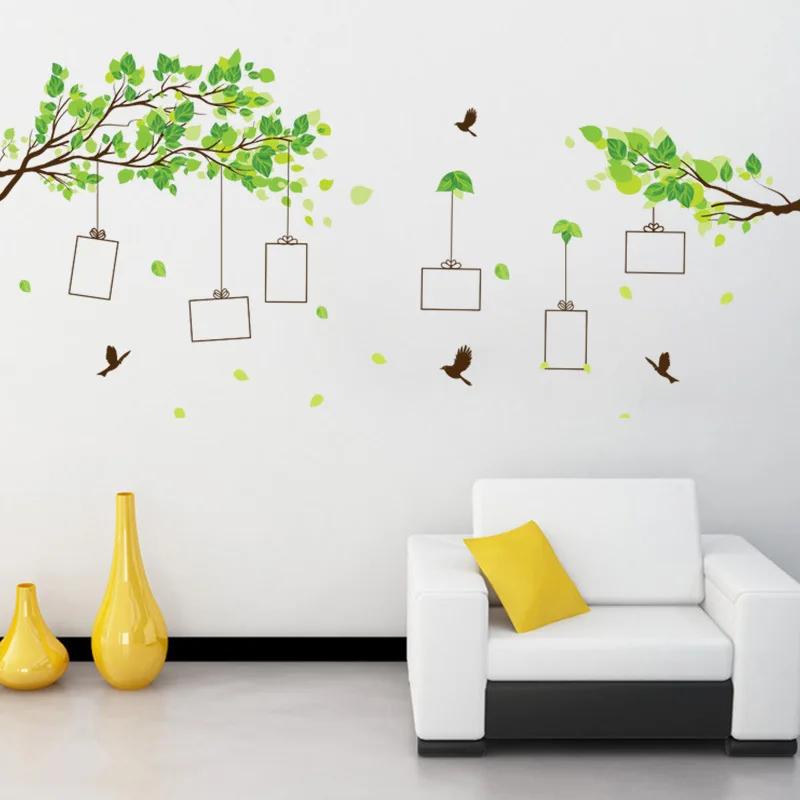 

Forest of memories tree Photo Frame Wall Stickers Living room Bedroom home decoration Mural Art Decals bird sticker wallpaper