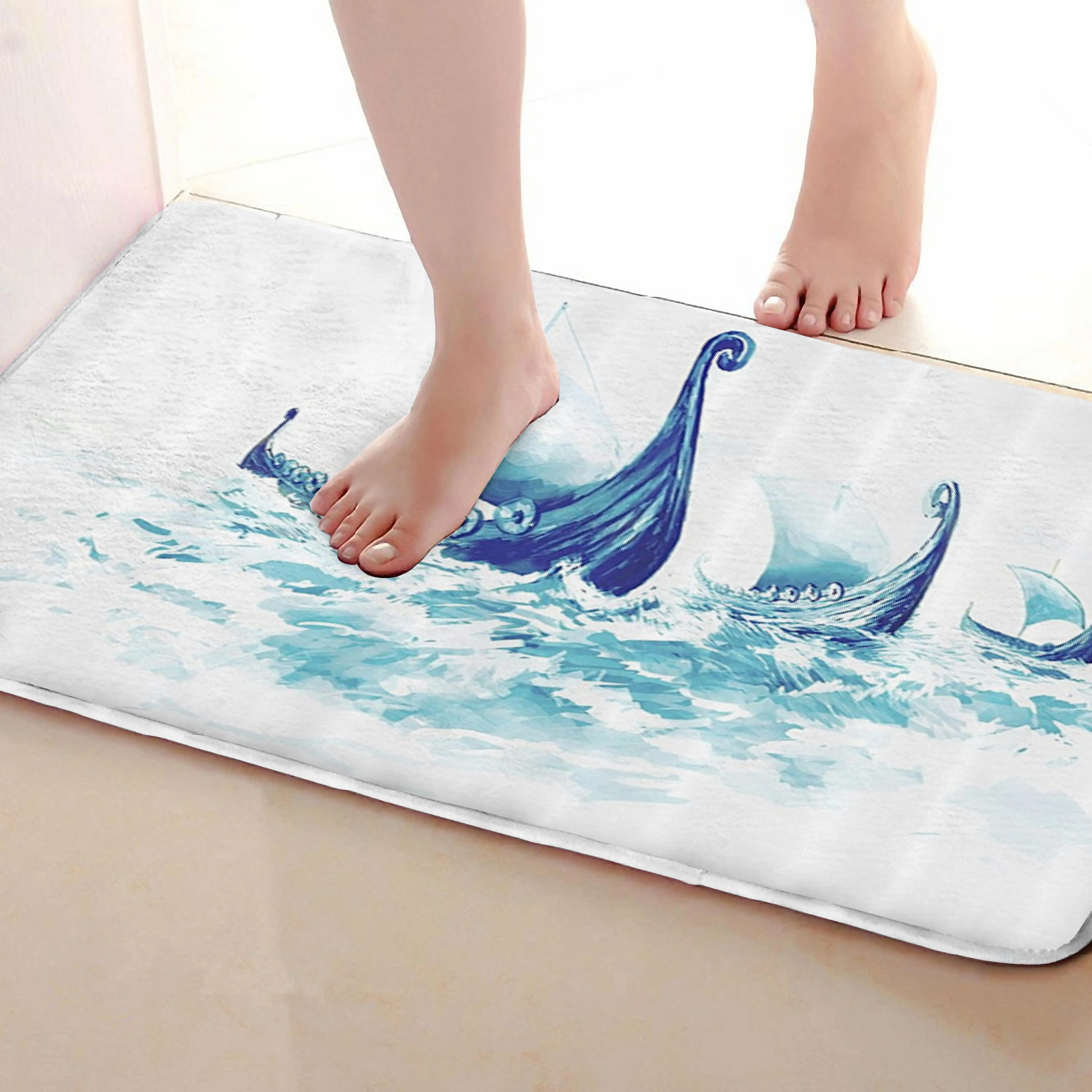 Парусная лодка стиль Коврики для улицы, смешной Противоскользящий коврик для ванной, дверные коврики, дверные коврики под входную дверь