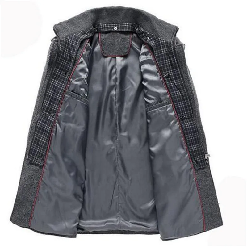 50% high quality woolen sweater coats 2018 autumn winter men's mid length business business jacket coat jacket