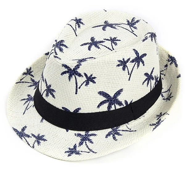 Новые универсальные печатные солнцезащитные шляпы для женщин соломенная шляпа Новые Летние путешествия пляж Кепка Солнцезащитная - Цвет: Белый