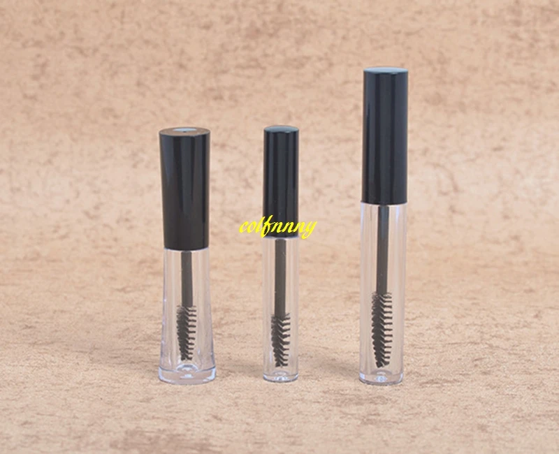 

300pcs/lot Fast shipping 1ml 2ml 3ml 10ML Mascara Tube Empty Eyelash Cream Vial Liquid Bottle Container Black Cap