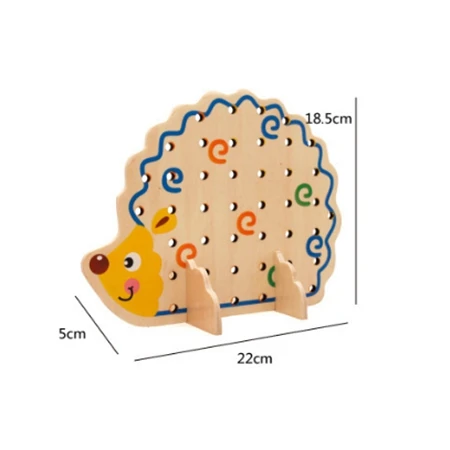 82pcs Cute beaded toy hedgehog wooden math toys for kids 2-4 years old baby brinquedos wood montessori Educational toy fun games