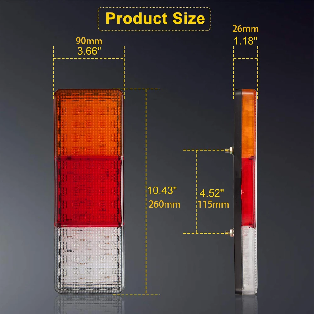 castaleca 2X Car truck trailer 75 LED Rear Tail Light brake Parking Turn Taillights Indicator Lamp Reverse applications castaleca 2X Car truck trailer 75 LED Rear Tail Light brake Parking Turn Taillights Indicator Lamp Reverse applications