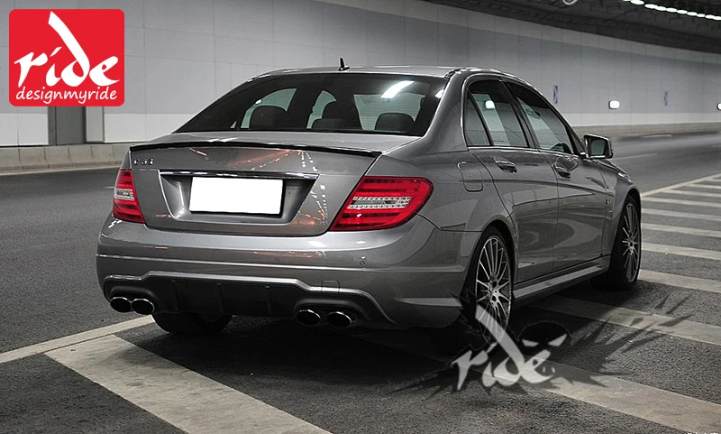 Для Mercedes Benz c63 Стиль w204 PP пластиковый диффузор, губа на задний бампер 2007- c-класс C180 C200 C280 C300 C350 c400 задний бампер