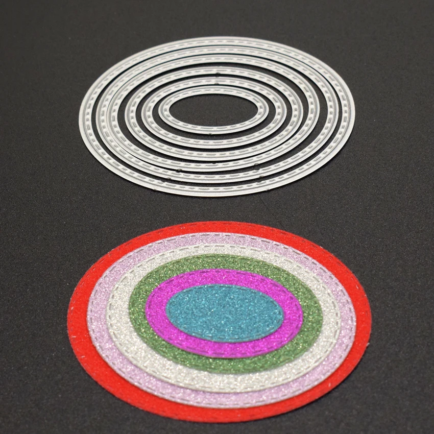 

Oval Metal Cutting Dies for Scrapbooking Die Cut Paper Card Diy Circle Die Cutters Set