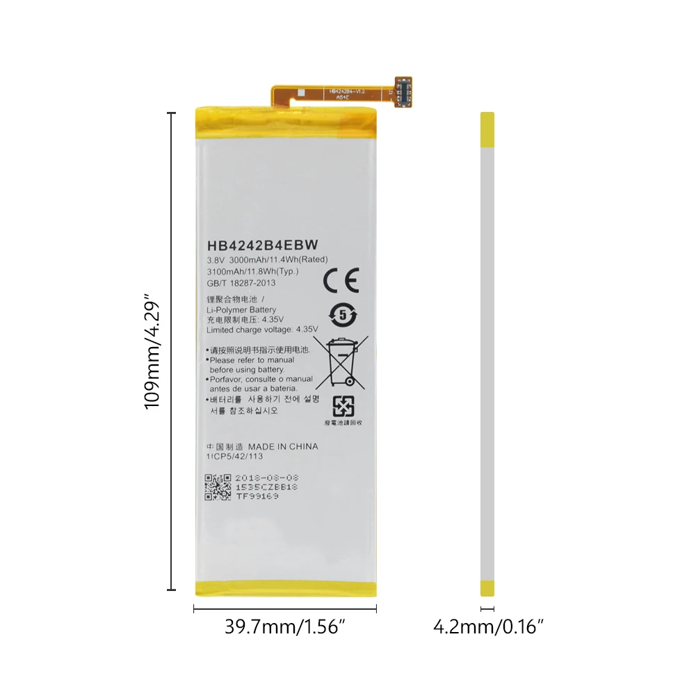 Литий Батарея HB4242B4EBW для huawei для НУА Вэй слава 6 H60-L11 L04 L02 Honor 4X+ инструменты H60-L02 H60-L11 H60-L04 Honor 4X Che2-L11