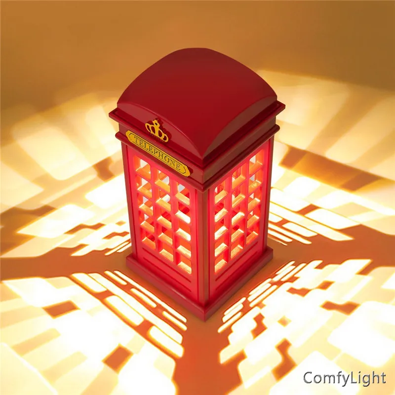 Adjustable Retro Night Light London Telephone Booth Christmas gift