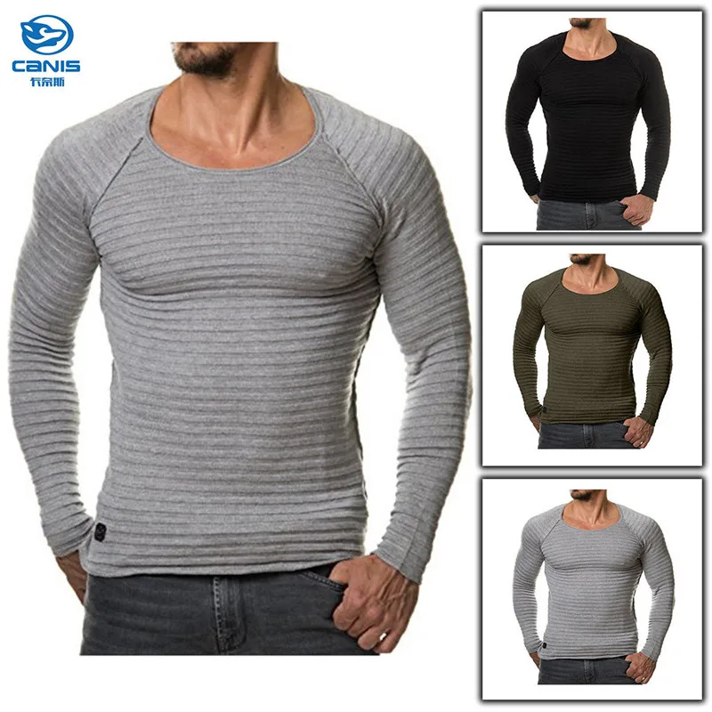 Men Slim Fit O Neck Long Sleeve Muscle Tee Casual Warm T shirt Casual ...