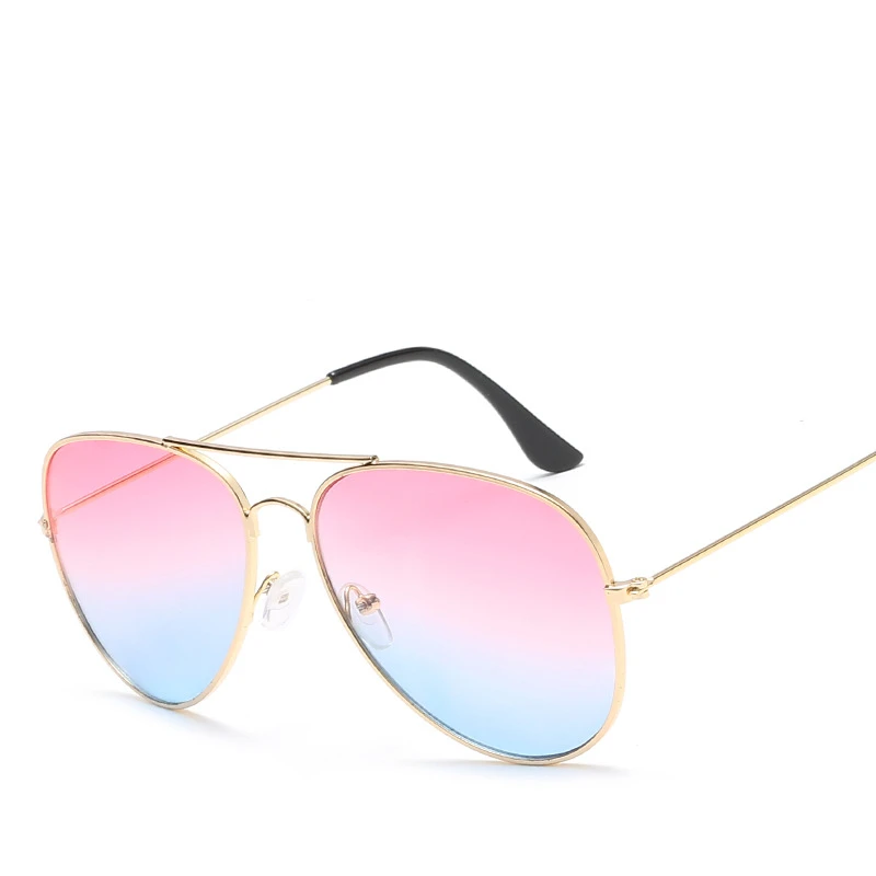 Высококачественные солнцезащитные очки пилота для мужчин и женщин, фирменный дизайн, синие зеркальные ретро очки, мужские солнцезащитные очки для мужчин s UV400 ray bann - Цвет линз: Pink Ocean