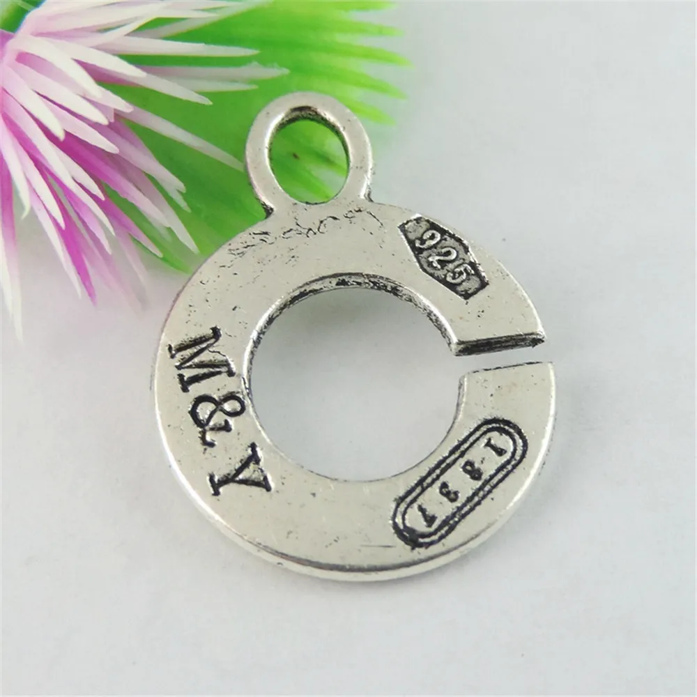 GraceAngie 20pcs round metal jewelry making charms finding handmade