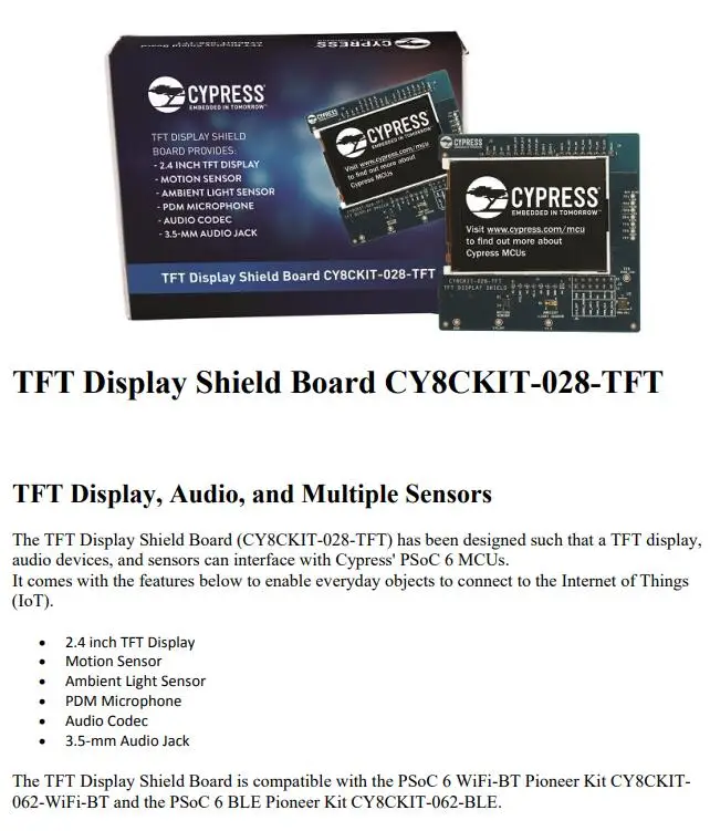 CY8CKIT-028-TFT INFO 2