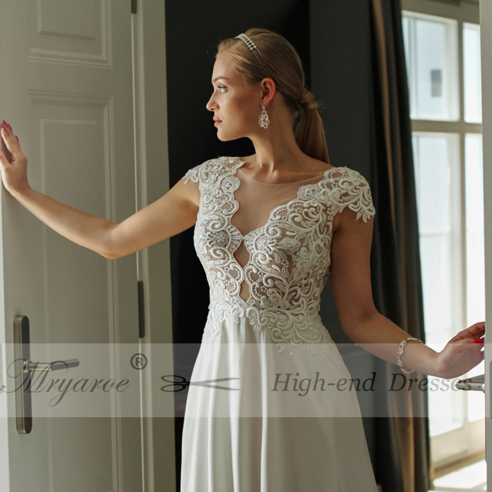 Mryarce Exclusive Luxury Lace Wedding Dress Chiffon A Line Wedding Dress Beach Bridal Gowns  (2)