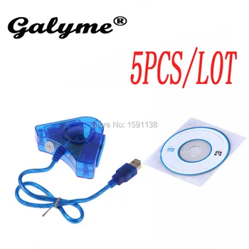 

5pcs /lot Hot Sale Blue Color Fit for PS2 for PSX to PC USB CONTROLLER ADAPTER CONVERTER Newest Digital USB Repair Console
