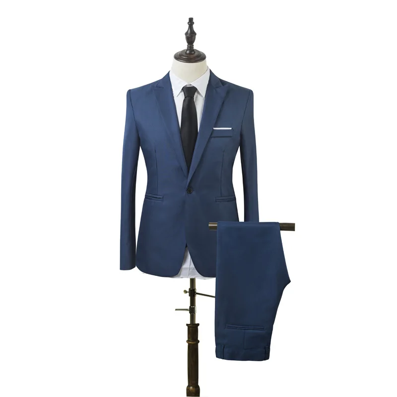 Cncool Business and Leisure Suit Men Two-piece Coat Trousers Suit Groom's Wedding Blazer+ Long Pants Men's Suits 7 Colors Option