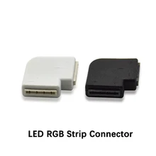 Conector l para canto ângulo direito forma de l, 3 pçs/5 pçs 4 pinos led 10mm 5050 led tira de luz rgb cor fácil instalar
