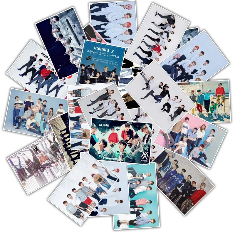 25 قطعة K-البوب Monsta X ملصقات الكتابة على الجدران ملصقات لدراجة نارية سيارة الأمتعة بارد محمول لوح التزلج ملصقا الموسيقى ديكورات للحائط