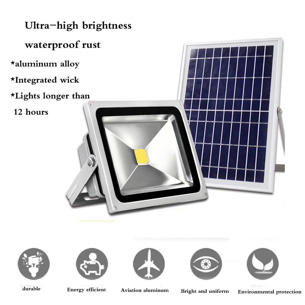 Projector de Poupança de Energia Lâmpada do Gramado Lâmpada de Múltiplos Luz de Inundação Solar Brilho Iluminação Barracas Luzes Propósitos Inteligentes 50 w 2 Lâmpadas solares