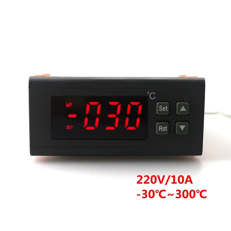 

Digital Temperature Controller -30~300C Thermostat Control 220V 10A RC-114M Red LED 2m NTC Sensor Automatic Incubator