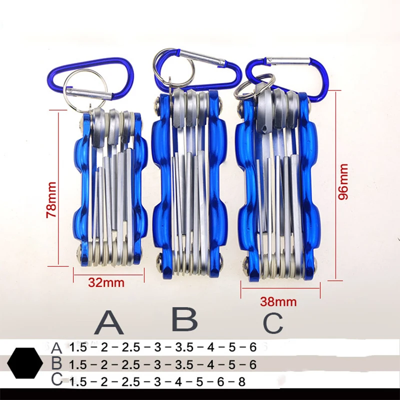 

Folded Hexagon Hex Key Wrench Set Inch Allen Wrench Hexagonal Screwdriver Metric Plum Inside The Hexagonal Hand Tools