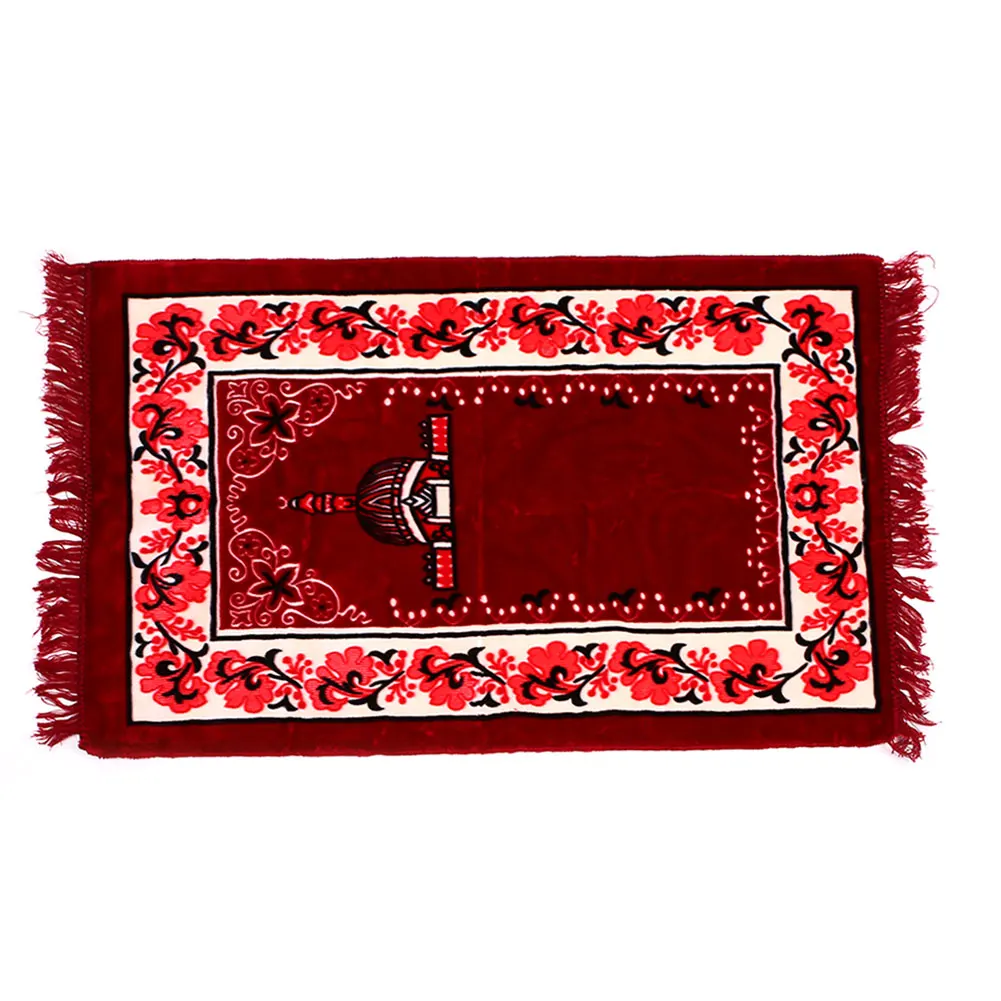 Мусульманский молитвенный коврик бархатный толстый классический мусульманский марокканский плетеный коврик синий красный фиолетовый 124*68 см