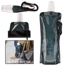 6 Colors Durable Foldable 500ML Camping Hiking Water Bag Collapsible Drinking Water Bottle Bags For Outdoor Sport Portable