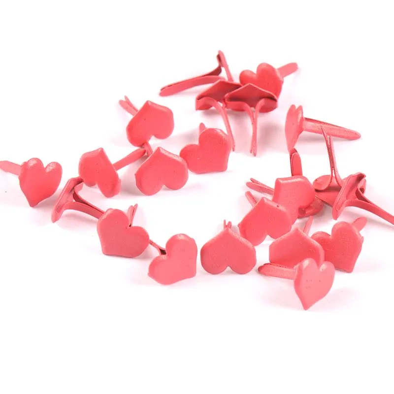 50Pcs Metal Paper Fasteners Handmade Stamping Decoration Heart