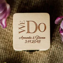 Мы делаем на заказ деревянное кольцо шкатулка деревенское свадебное кольцо Коробка кольцо держатель персонализированные Валентина Ювелирная коробка