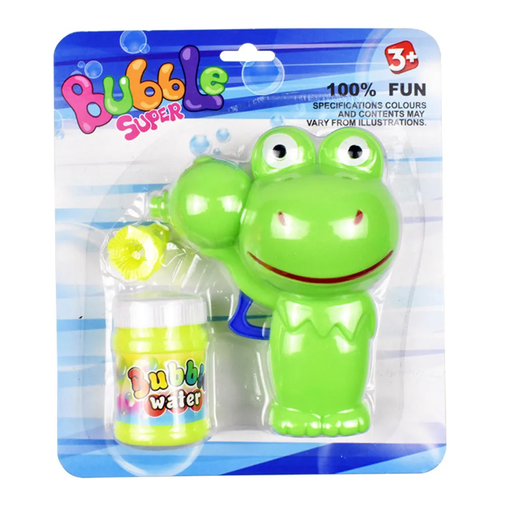 Детские смешные развивающие игрушки, веселая электрическая Зеленая лягушка, мультяшная игрушка для пузырей, машина для пузырей, игрушки для улицы, Прямая поставка