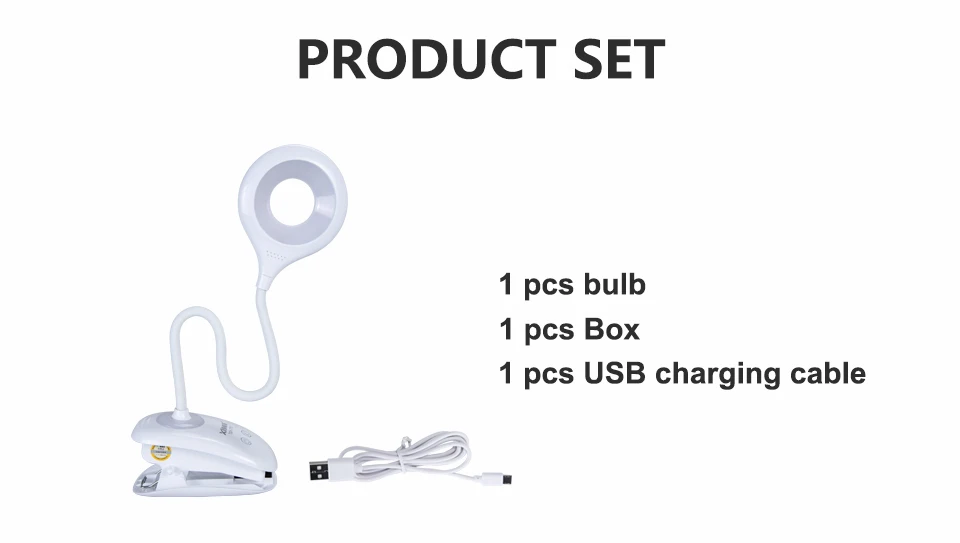 Clip-on Book Light Lamp 5V USB Led Luminaria Table Reading Lamp  (12)