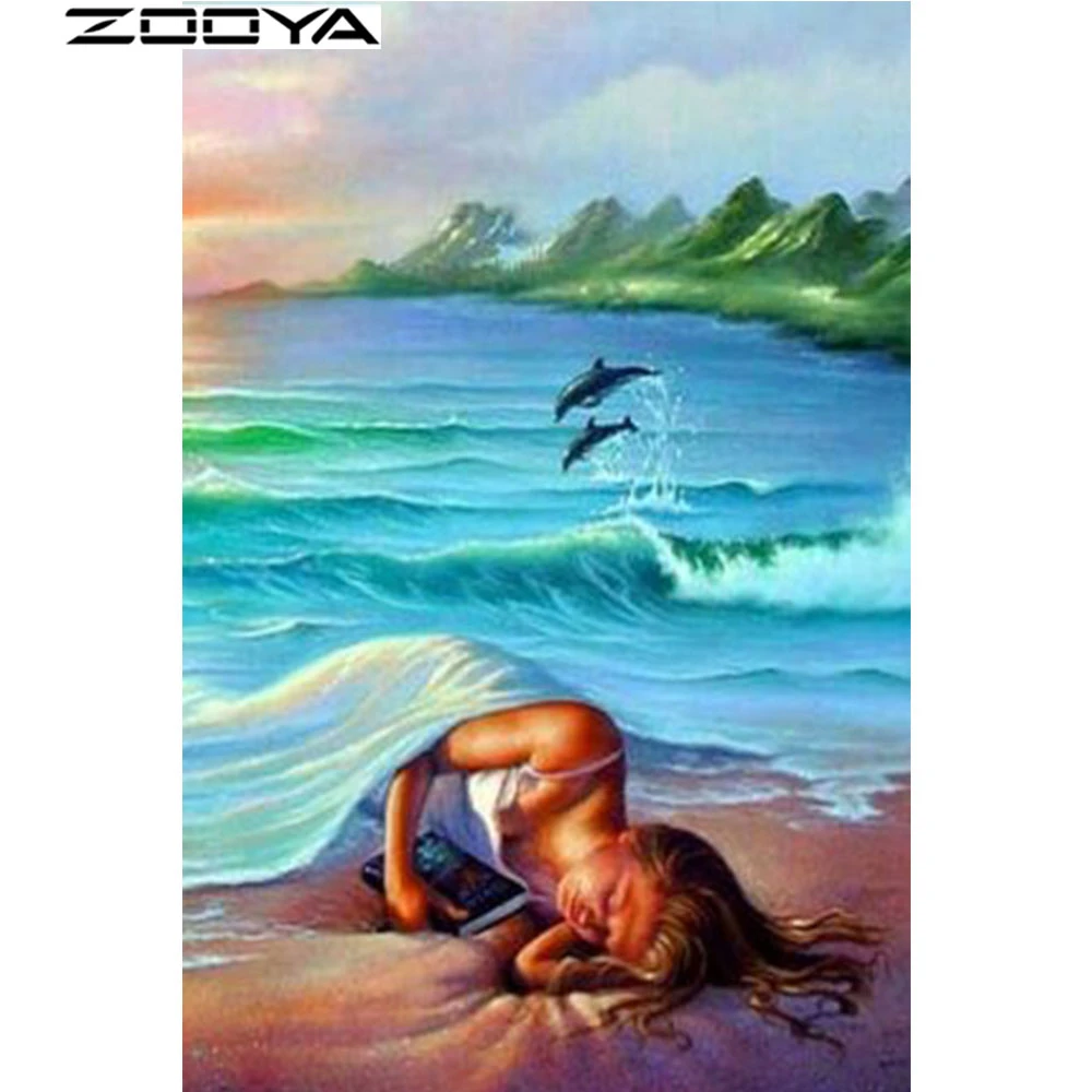 Zooya الماس الفنون الإبداعية الإناث البحر السفينة كامل مربع الماس عبر غرزة التطريز رسم الماس At1195 Diamond Cross Stitch Diamond Full Squaredrawing Diamond Aliexpress