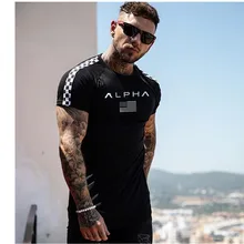 Новинка, мужская спортивная футболка с коротким рукавом, мужские футболки для фитнеса, бодибилдинга, кроссфита, мужские футболки для бега, футболки для тренажерного зала, мужские костюмы