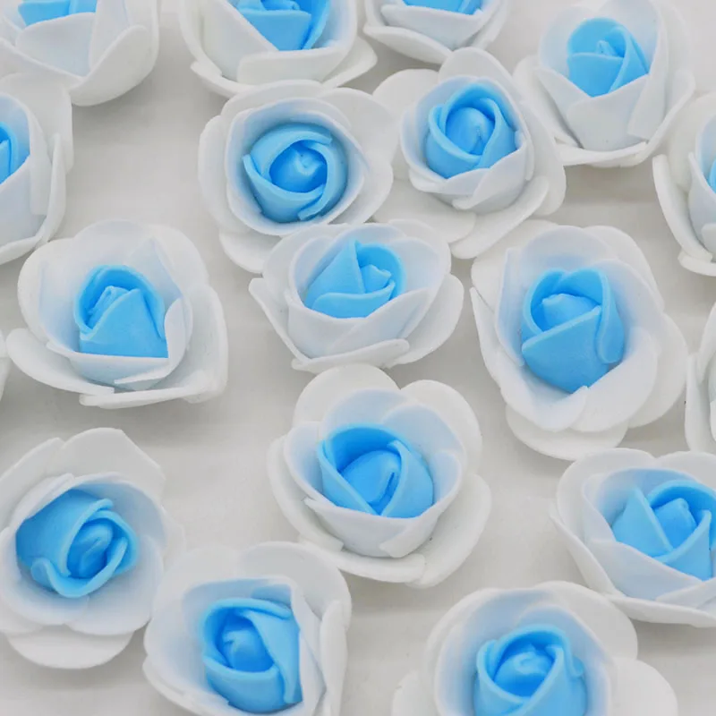 

100Pcs/lot Multi-use Artificial Flower Cheap Wedding Supplies Roses Head Flowers For Scrapbooking Gift Box DIY Wreath Home Decor