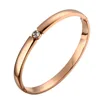 CZ Rose Gold Color Bangles Bracelets for Woman Stainless Steel Cuff Bracelet Wristband Luxury  Jewellery Wedding Gift 4