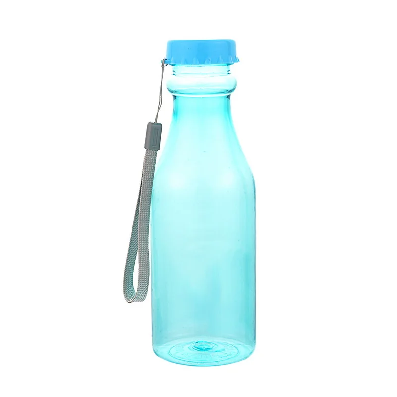 Спортивные пластиковые бутылки Dozzlor 550 мл, герметичная цветная бутылка для воды для детей, небьющиеся шейкеры для йоги, тренажерного зала, фитнеса - Цвет: Transparent  Blue