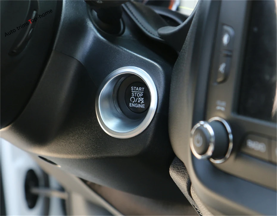 

Yimaautotrims Start Stop Engine Push Switch Button Key Ring Cover Trim Fit For Jeep Compass 2017 2018 2019 2020 ABS Colorful