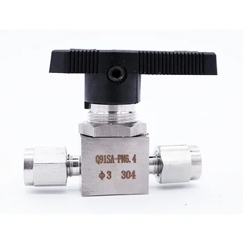 

Ball valve 3 6 8 10 12 mm 1/8" 1/4" 3/8" 1/2" hard tube stainless steel 304 high pressure temperature 2 way card set ball valve