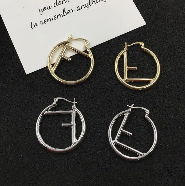 

new arrival creative design letter earrings asymmetric circle personality hoop earrings