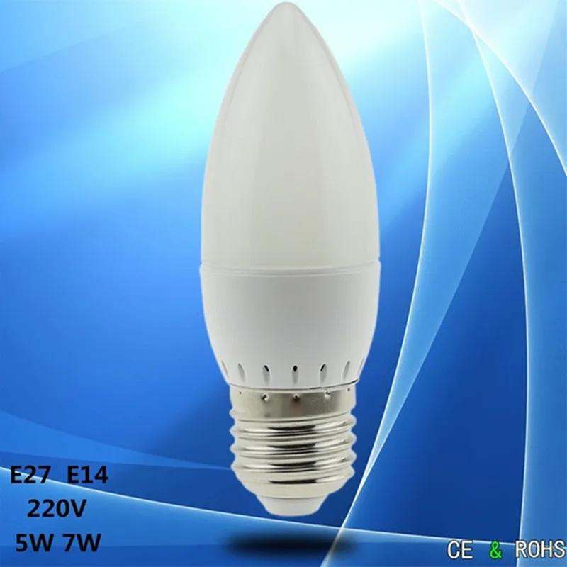 

1x E27 LED Lamp 220v 5w 7w warm / cool white LED corn Led lamps Lampada chandelier crystal Candle Lighting Home Decoration