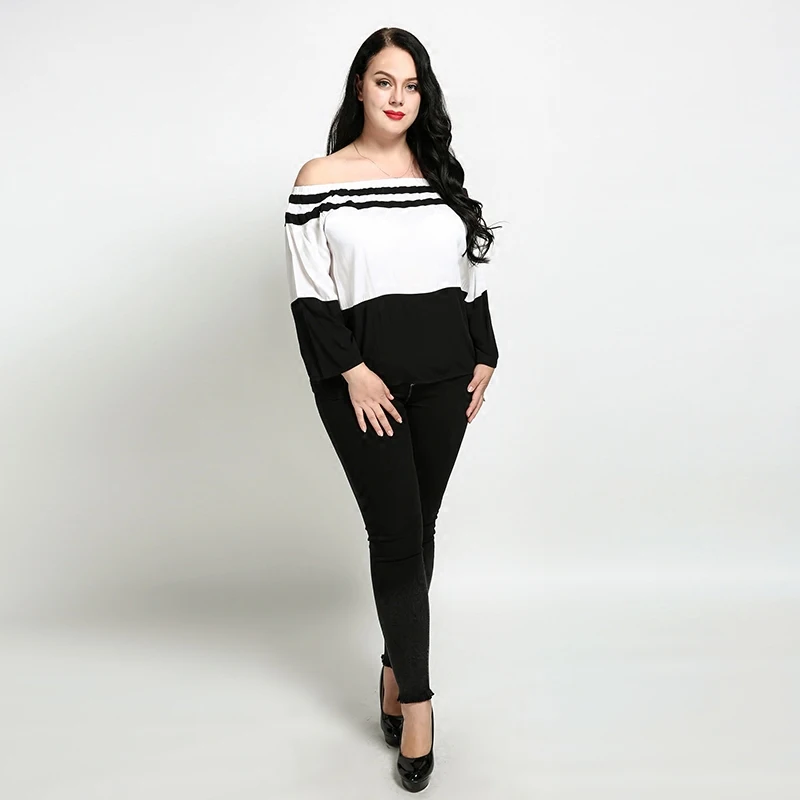 Блузка для женщин Большие размеры 4xl 5xl 6xl 7xl с открытыми плечами Для Блузы и