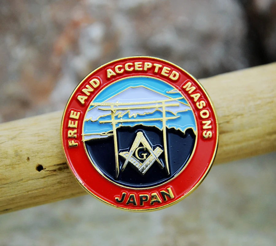 Masonic Lapel Pins Badge Mason Freemason B66 Japan Fujiyama 2.5cm