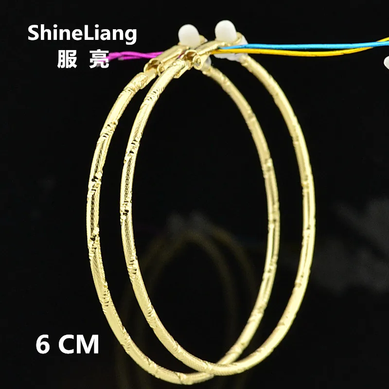 

Clip on ear without piercing fashion brand earrings for women female Big circle Gold Silver round Jewellery Kirsite Thread girls
