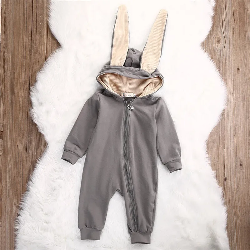 new Jumpsuit born baby clothes Rabbit 3D Ear Warm Romper Jumpsuit Outfits Hooded ClothesInfant Baby Girl Boy winter baby clothes