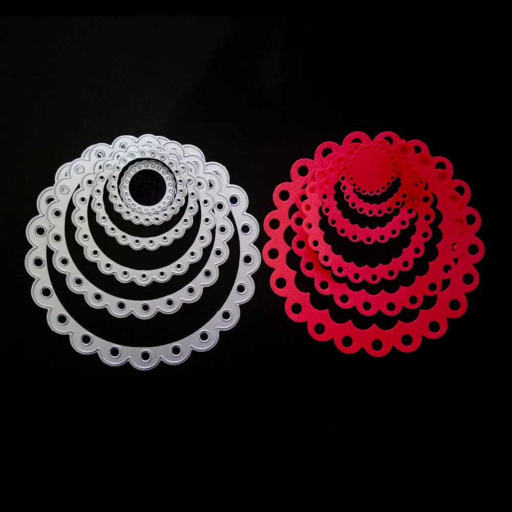 6pcs Circle Frame Metal Cutting Dies For DIY Scrapbooking Photo Album