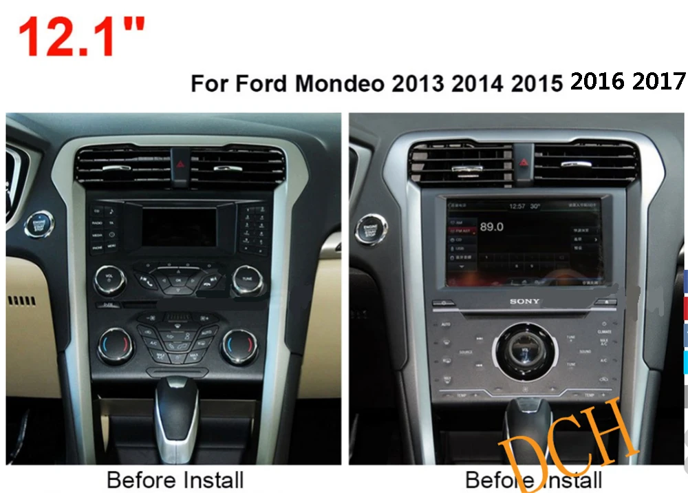 12.1''  Vertical tesla style Android 9.0  Car DVD player GPS Navigation for Ford Mondeo fusion 2013-2018 PX6 CARPLAY RADIO AUTO best truck gps