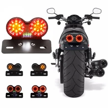 Мотоцикл задний фонарь сигнала поворота Индикаторы пользовательские мотоцикл задний стоп-сигнал тормозной светильник Кафе Racer мигающий светильник
