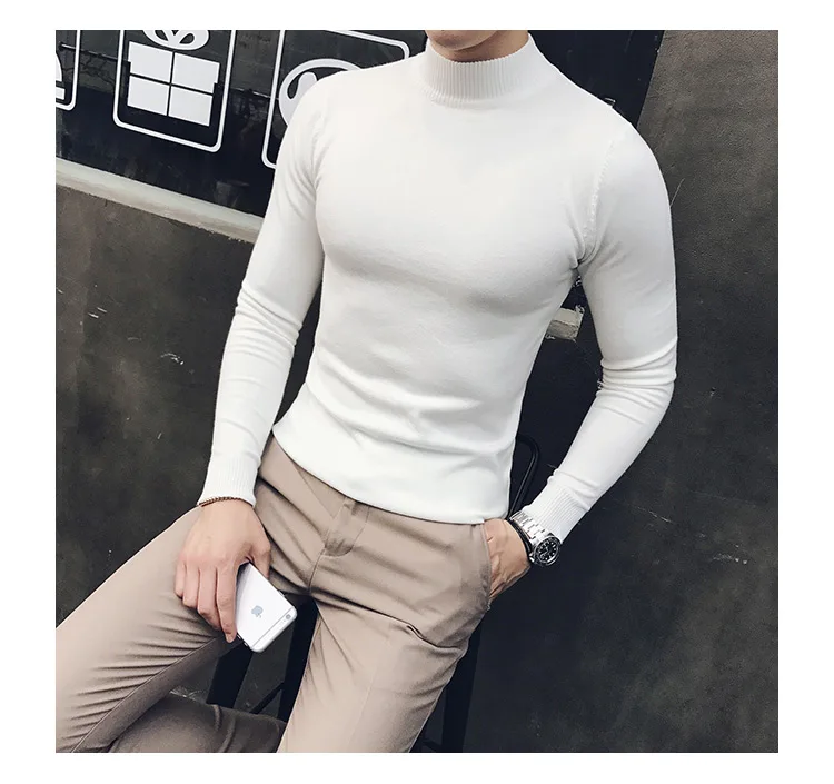 best sweaters for men MRMT 2022 Brand Autumn New Knitting Men's Sweater Pullover for Male Half High Collar  Sweater sweater crewneck