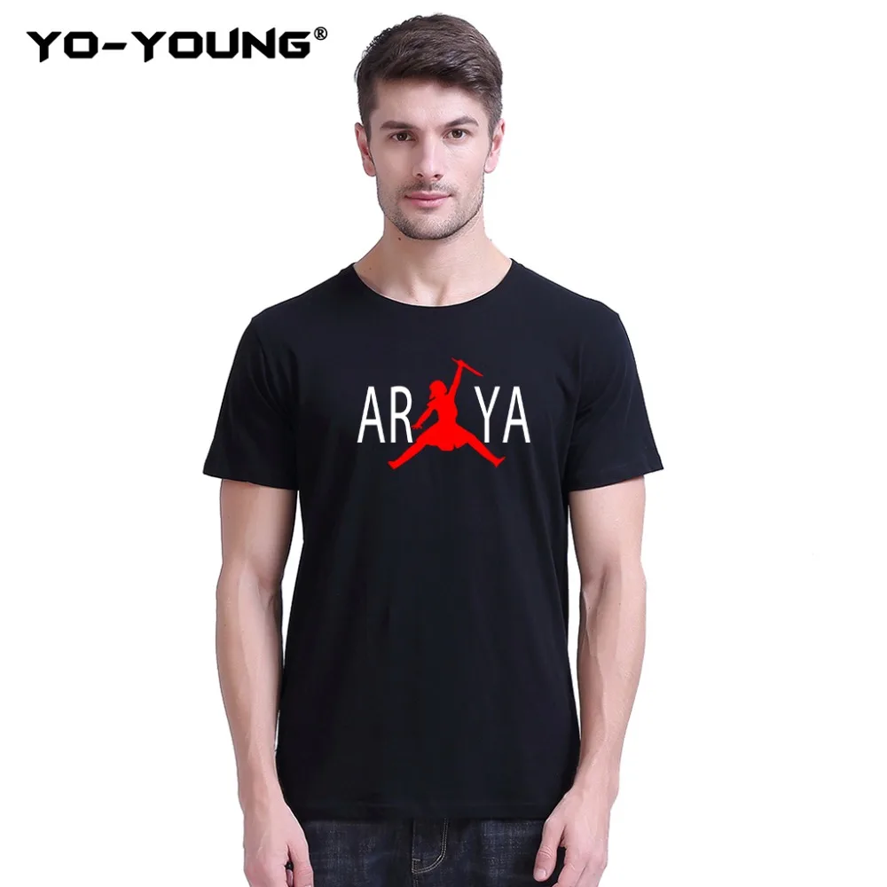 

Yo-Young GAME OF THRONES T-Shirt Arya Stark Not Today T Shirt Summer Man Cool Fashion Design Unisex Tees 100% Cotton Customized